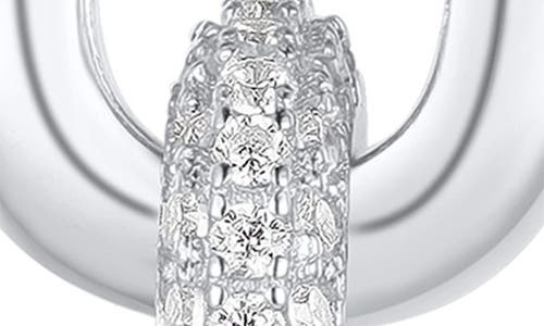 Suzy Levian Pavé Cubic Zirconia Chain Drop Huggie Hoop Earrings