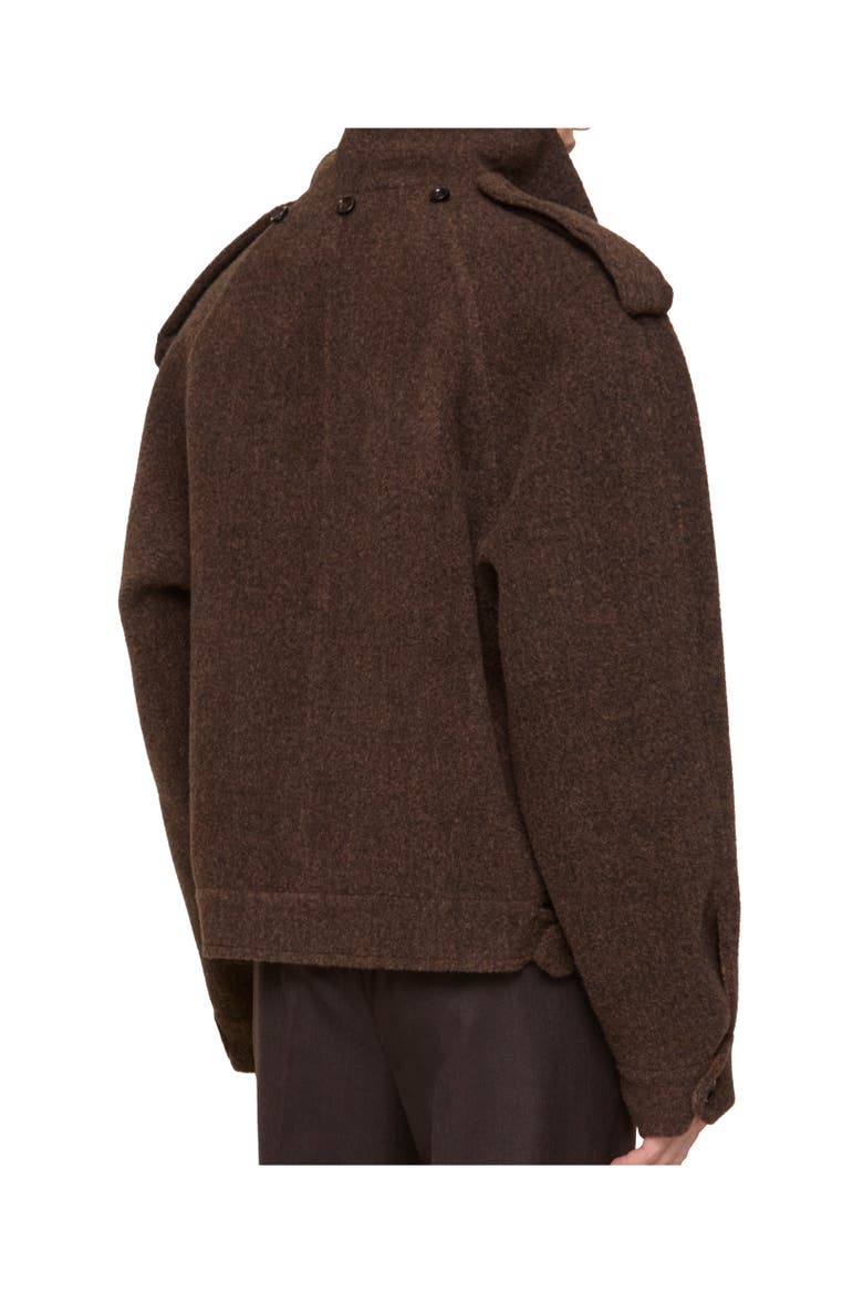 Detachable Scarf Wool Blend Jacket, Alternate, color, Ginger brown
