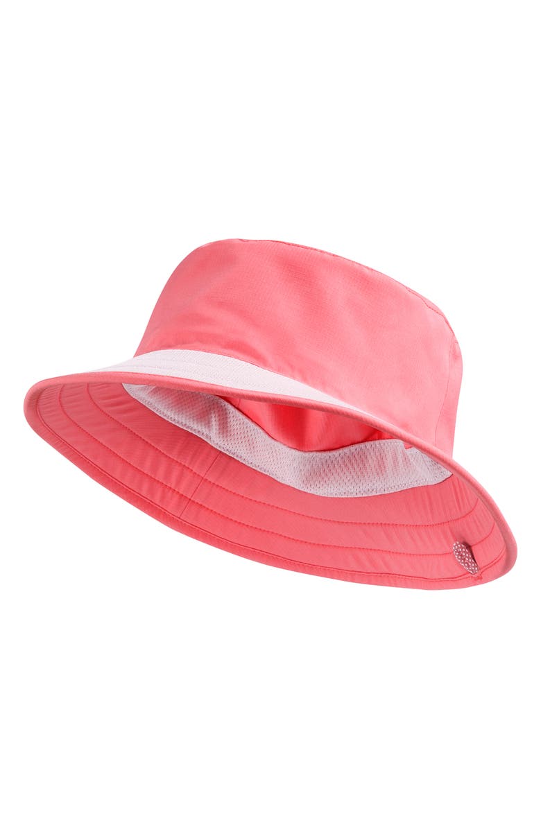 The North Face Kids' Class V Reversible Bucket Hat, Alternate, color, Coral Crush Logo Weather Topo