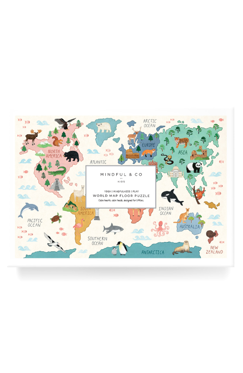 Mindful & Co Kids World Map Floor Puzzle - Age 1.5+ Years, Main, color, World Map