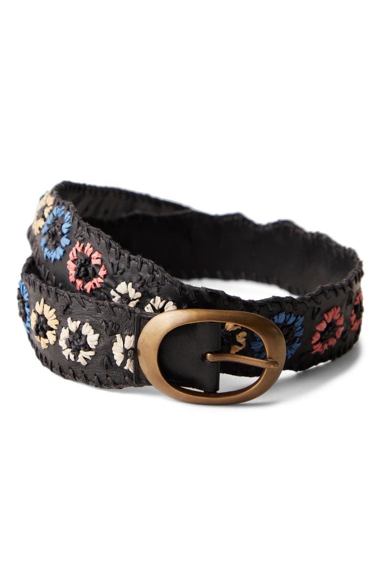 Free People Dreaming Whipstitch Leather Belt, Main, color, 