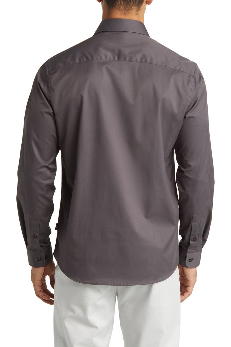 DRYTOUCH® Performance Sateen Button-Up Shirt, Alternate, color, CHARCOAL