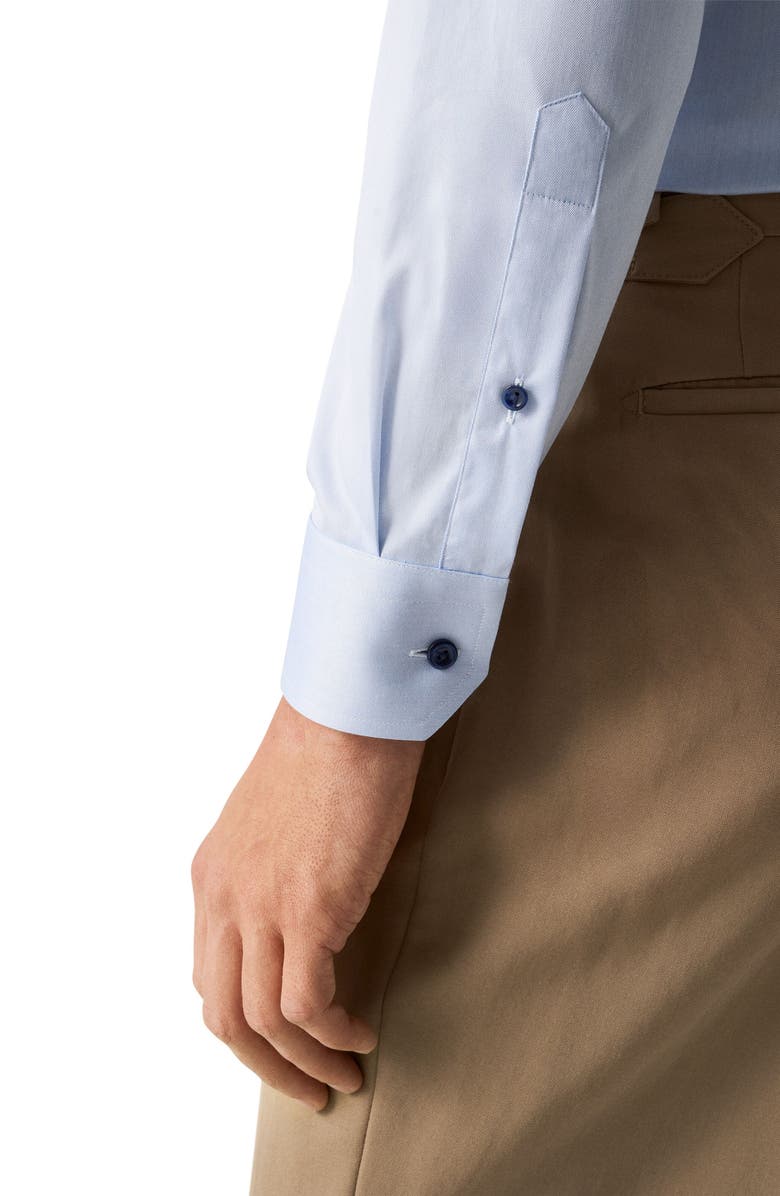 Eton Contemporary Fit Twill Dress Shirt, Alternate, color, Lt/ Pastel Blue