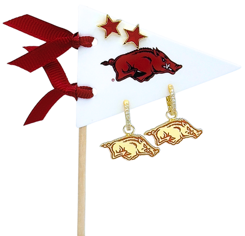 University Of Arkansas  Pennant Pair Earring Set
