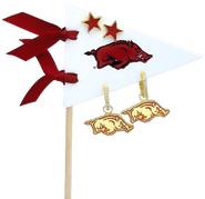 Color Shout University Of Arkansas  Pennant Pair Earring Set