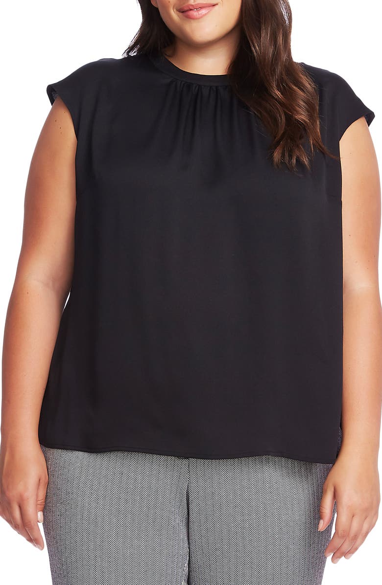 Vince Camuto Cap Sleeve Satin Top, Main, color, 