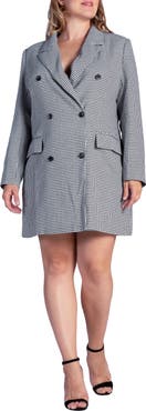 Standards & Practices Ila Houndstooth Long Sleeve Blazer Dress