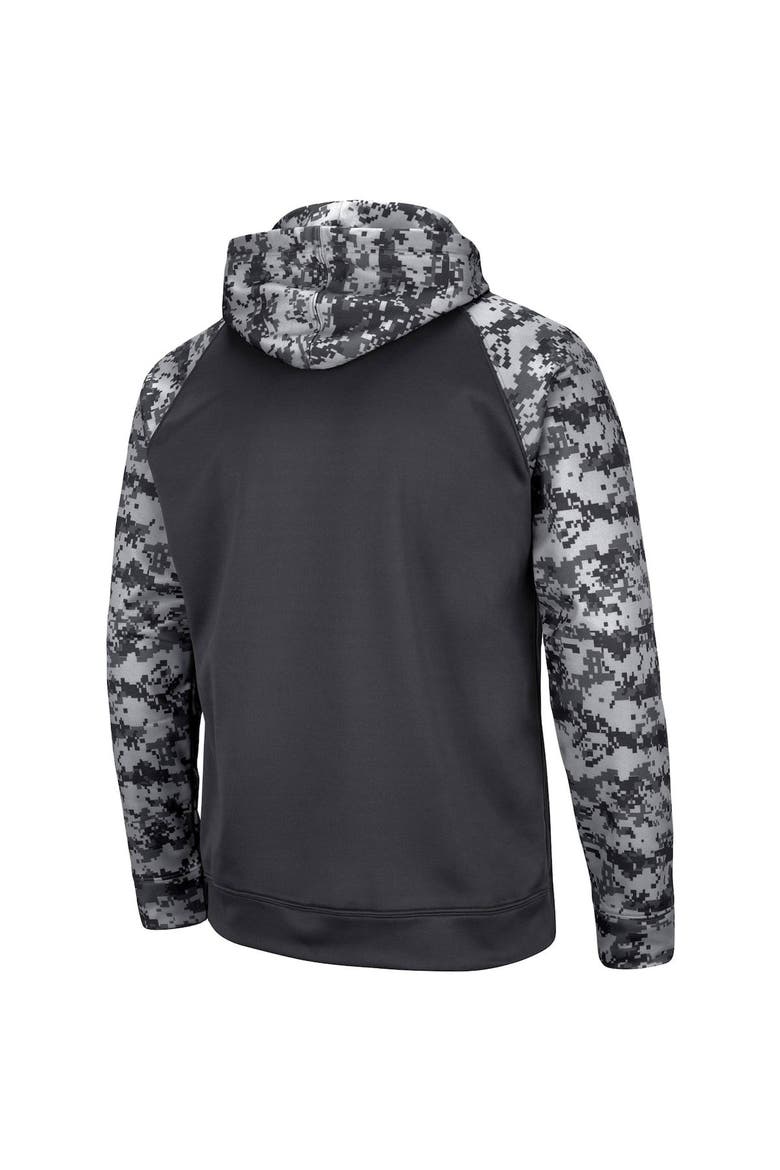Men's Colosseum Charcoal Memphis Tigers OHT Military Appreciation Digital Camo Pullover Hoodie, Alternate, color, Charcoal