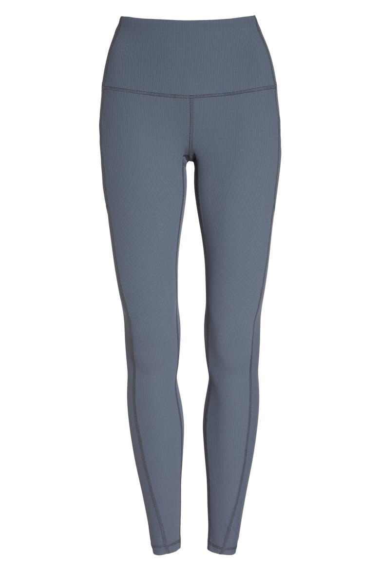 Divine High Waist Rib Leggings, Alternate, color, GREY GRAPHITE