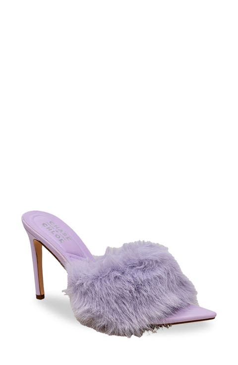 Faux Fur Stiletto Mule Sandal (Women)