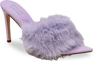 CHASE AND CHLOE Faux Fur Stiletto Mule Sandal