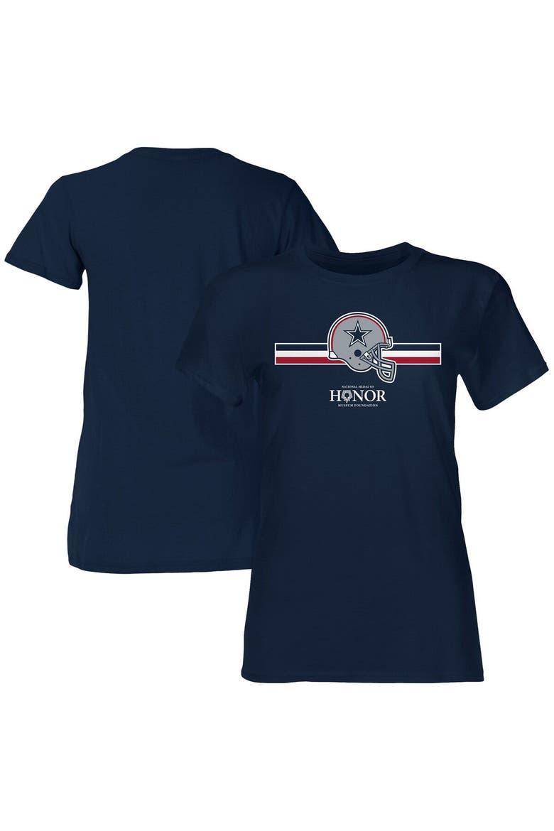 Women's Navy Dallas Cowboys National Medal of Honor Museum Foundation T-Shirt, Main, color, Navy