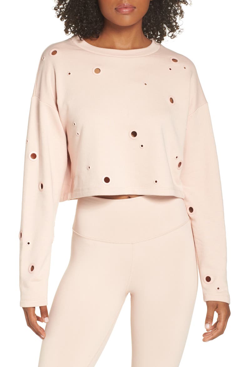 Cadence Crop Sweatshirt, Main, color, NECTAR