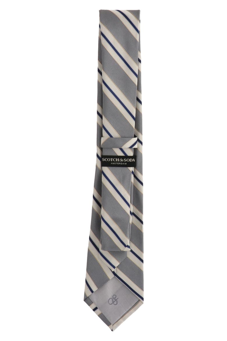 Wide Stripe Tie, Alternate, color, SILVER NAVY