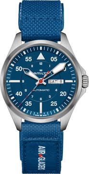 Hamilton Khaki Aviation Pilot Automatic Leather Strap Watch, 42mm