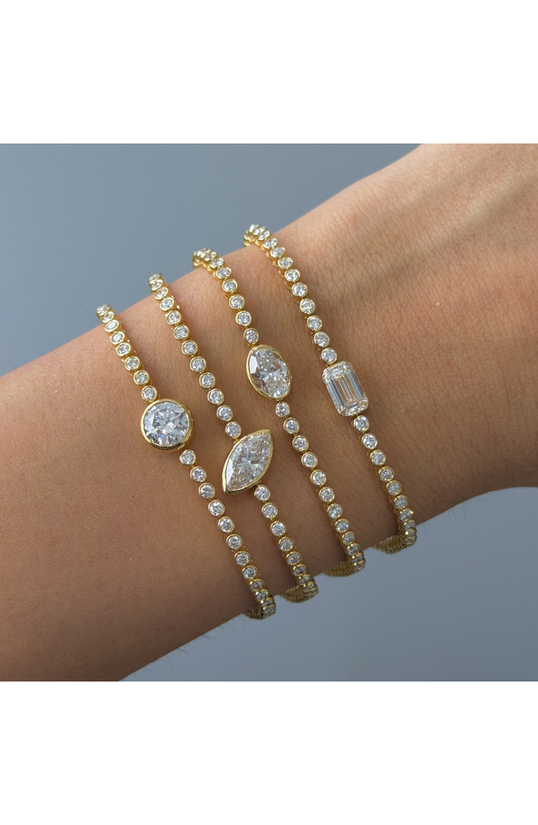 BY ADINA EDEN Lab Grown Diamond Bezel Oval Accent Tennis Bracelet, Alternate, color, Gold