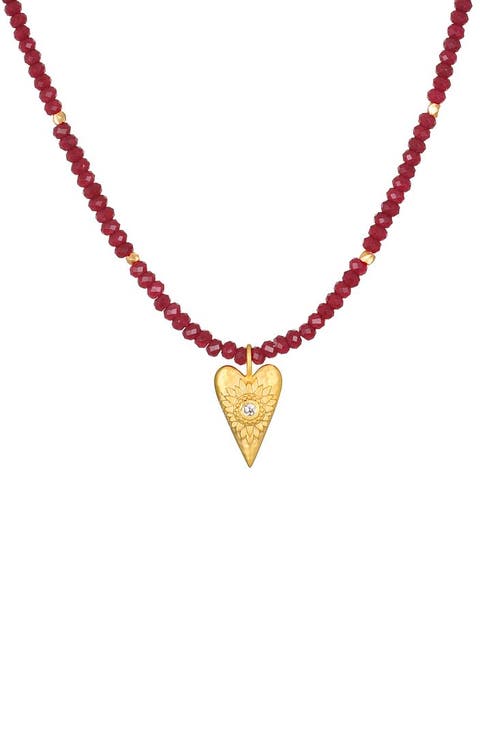 Healing Heart Red Onyx Heart Necklace