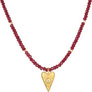 Satya Jewelry Healing Heart Red Onyx Heart Necklace