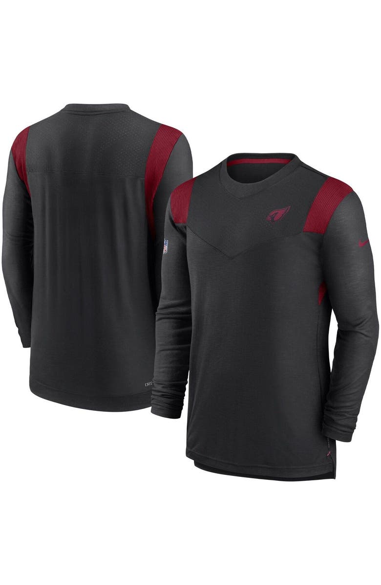Nike Men's Nike Black Arizona Cardinals Sideline Tonal Logo Performance Player Long Sleeve T-Shirt, Main, color, 