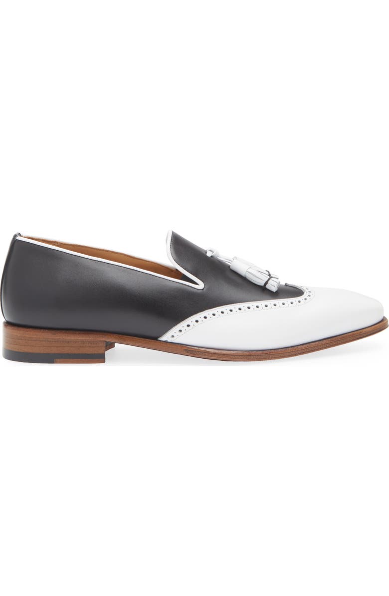 Mezlan Jucar Wingtip Tassel Loafer, Alternate, color, White/ Black