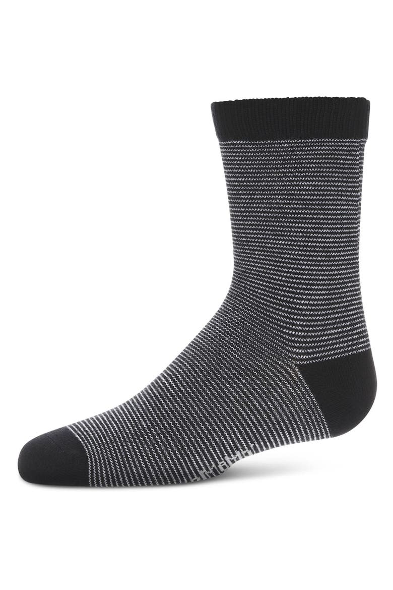 Horizontal Stripe Crew Socks, Main, color, Navy