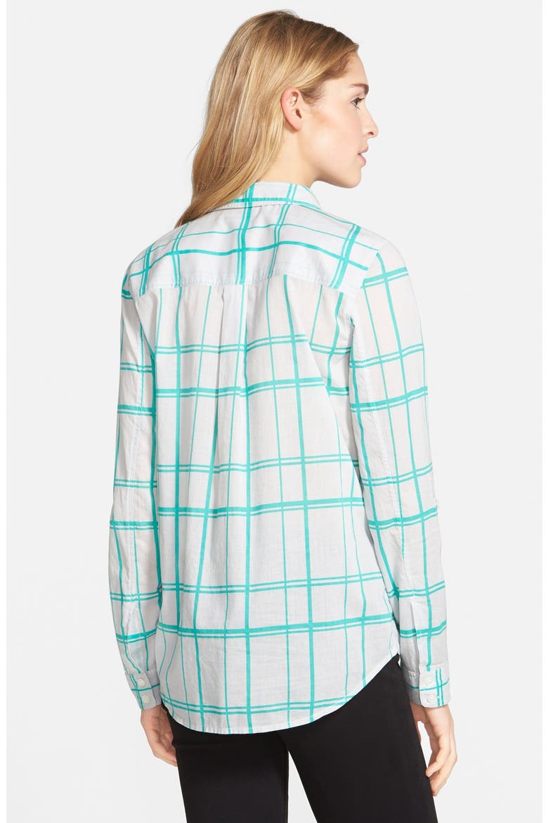 Long Sleeve Shirt, Alternate, color, GREY- TEAL PLAID PRINT