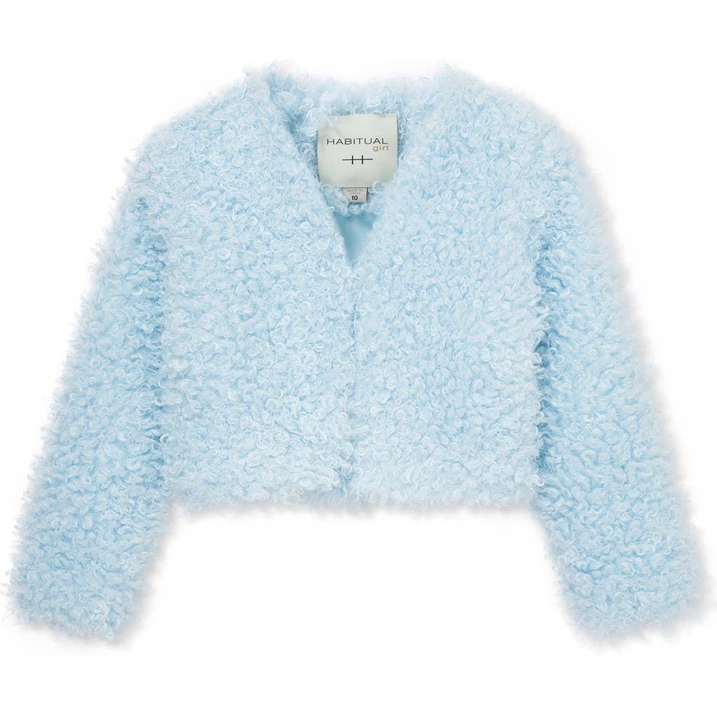 Shop Habitual Kids Kids' Shaggy Cardigan In Light Blue
