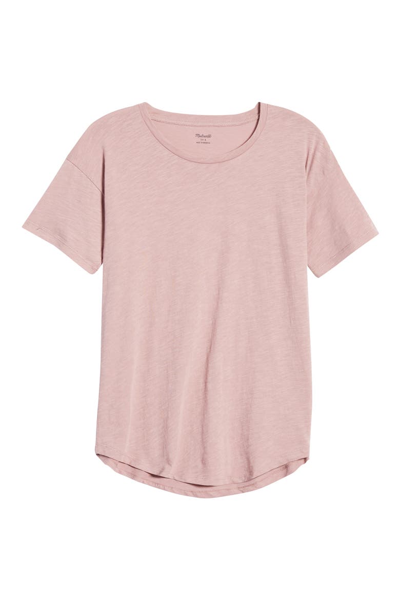 'Whisper' Cotton Crewneck Tee, Alternate, color, SMOKY LILAC