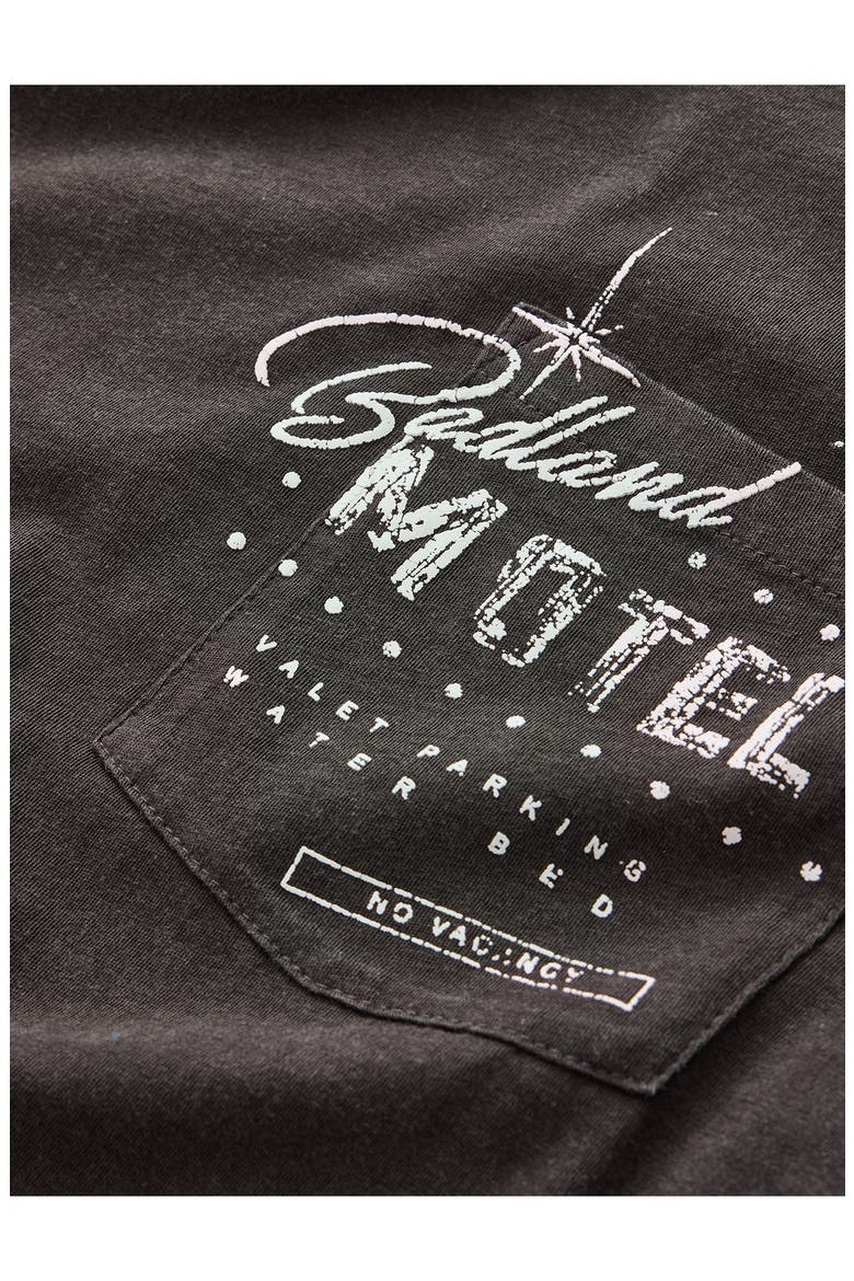 Badland Motel Raw Edge Organic Cotton Graphic T-Shirt, Alternate, color, CHARCOAL