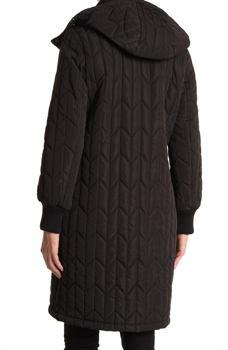 Andrew Marc Herringbone Quilted Coat, Alternate, color, 