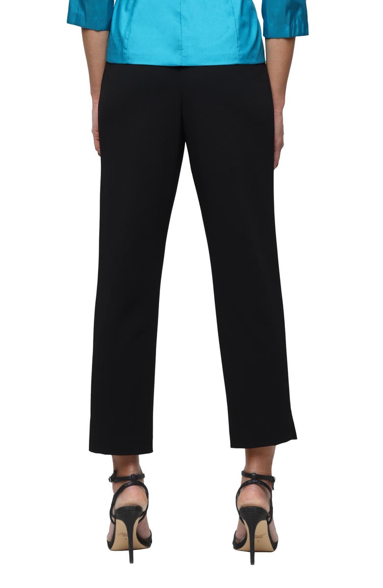 Alex Evenings Stretch Crepe Slim Leg Pants, Alternate, color, Black