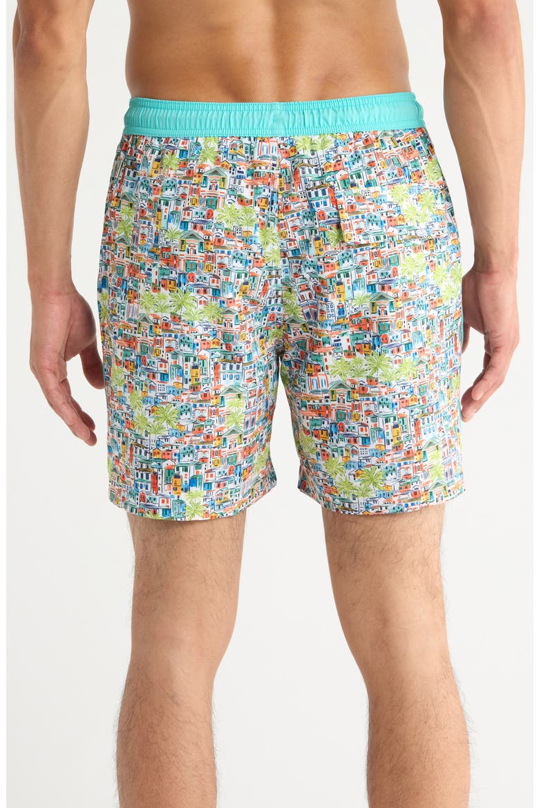 Naples Villa Amalfi 6-Inch Swim Trunks, Alternate, color, BRIGHT TOMATO