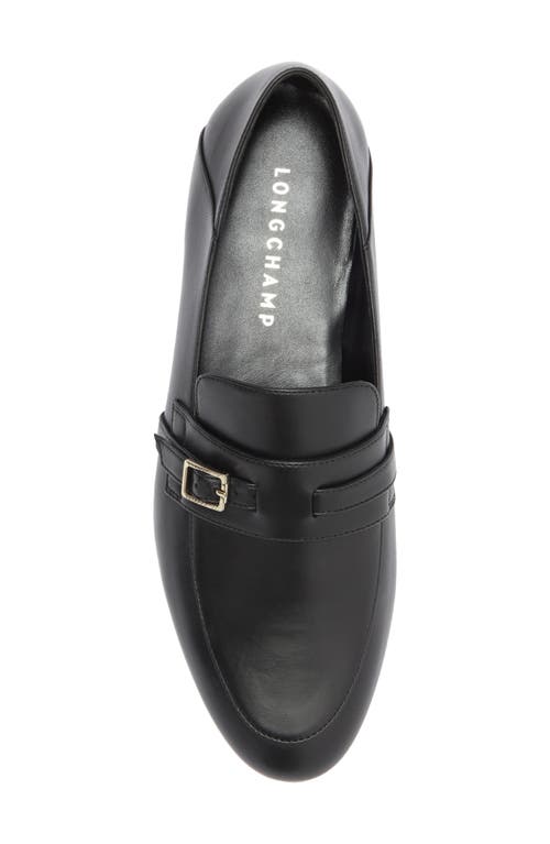 Longchamp Buckle Strap Loafer In Black