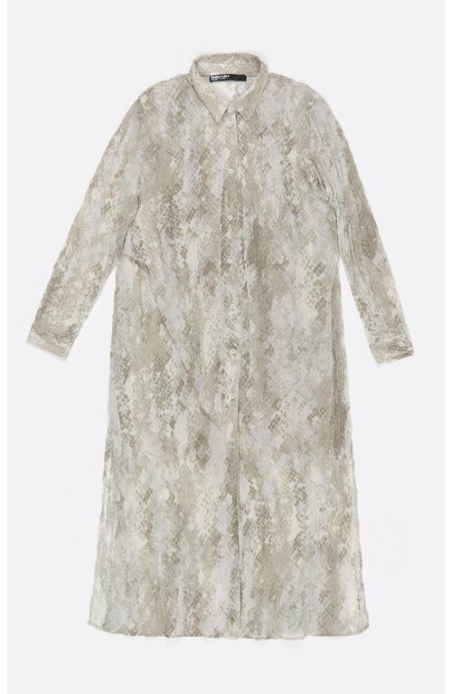 Bimba Y Lola Snake Maxi Tie Pleated Dress In Gray