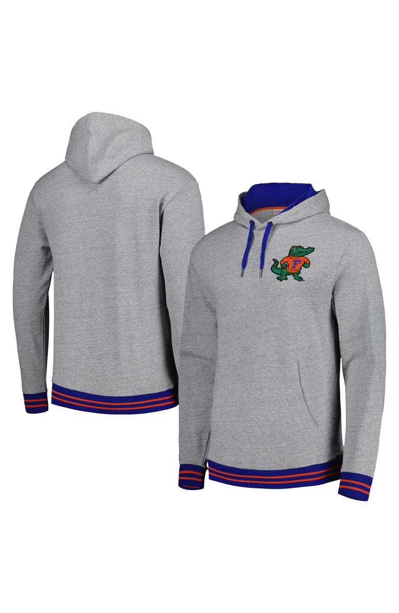 Mitchell & Ness Men's Mitchell & Ness Heather Gray Florida Gators Pullover Hoodie, Main, color,