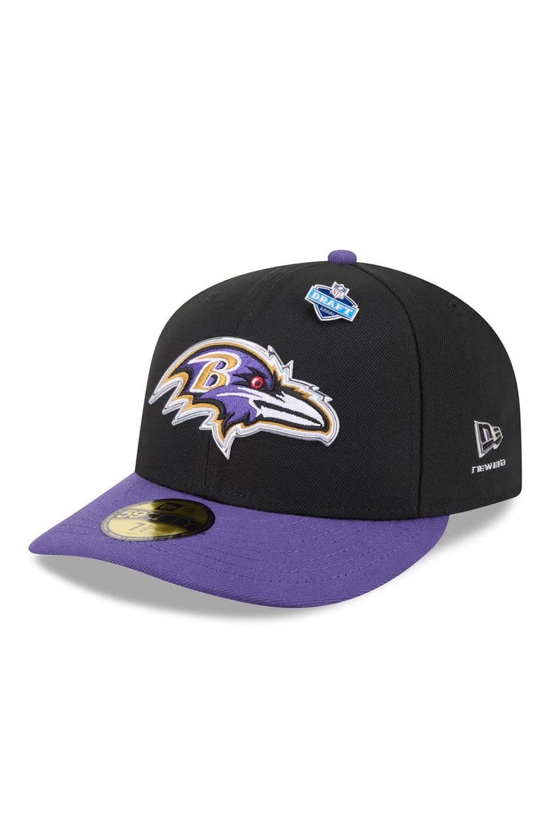 Men's New Era  Black/Purple Baltimore Ravens 2026 NFL Draft Pre-Curved 59FIFTY Fitted Hat, Main, color, Black