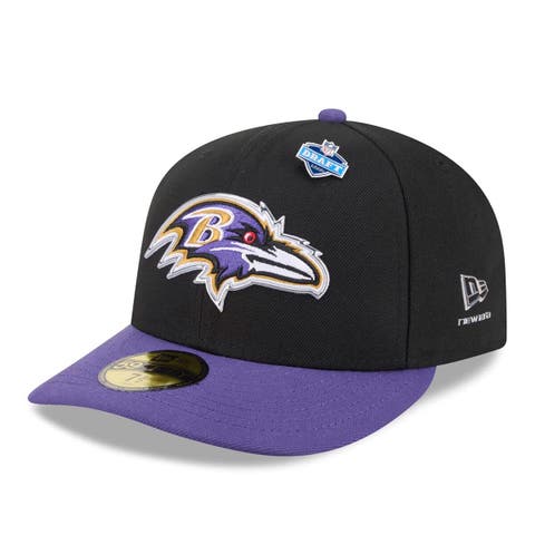 Men's New Era  Black/Purple Baltimore Ravens 2026 NFL Draft Pre-Curved 59FIFTY Fitted Hat