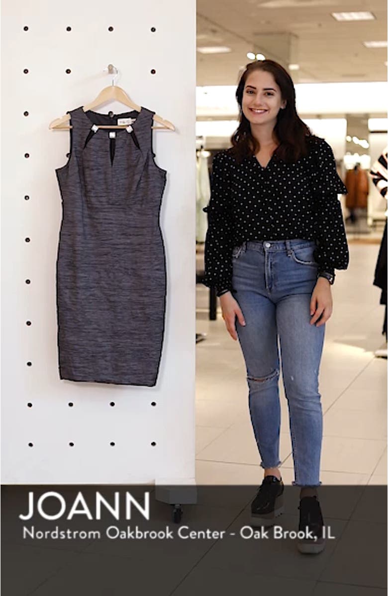 Embellished Cutout Taffeta Sheath Dress, sales video thumbnail