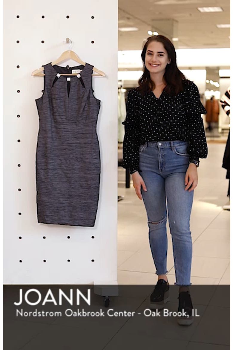 Embellished Cutout Taffeta Sheath Dress video