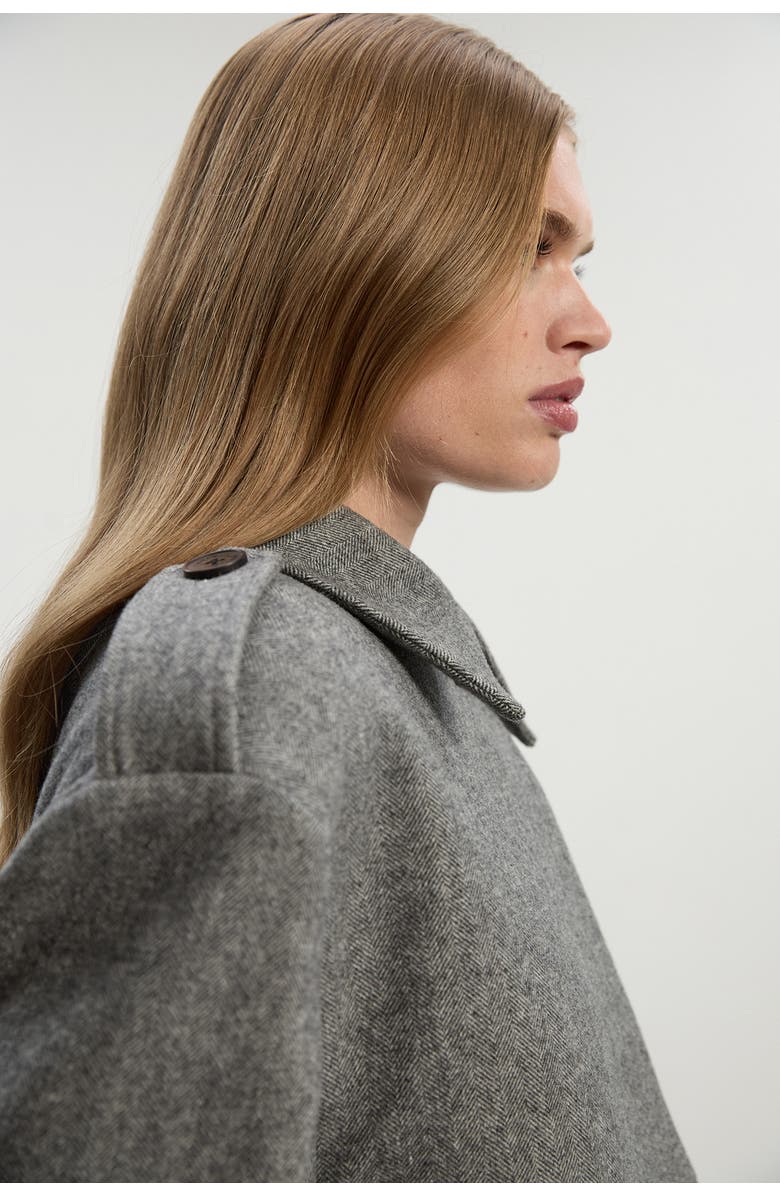 Karen Millen Herringbone Tailored Maxi Coat, Alternate, color, Grey