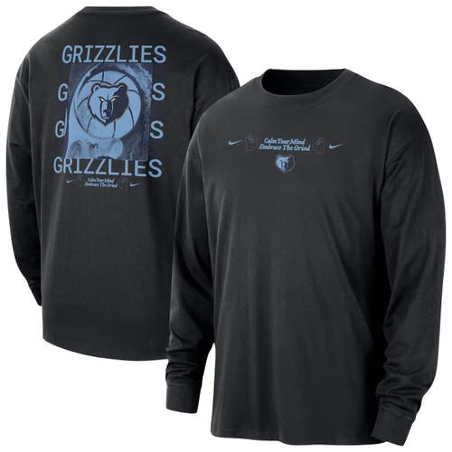 Nike Black Memphis Grizzlies Courtside Oversized Long Sleeve T-shirt