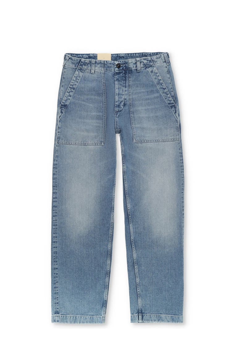 Bleach Wash Denim Pants, Main, color, D240