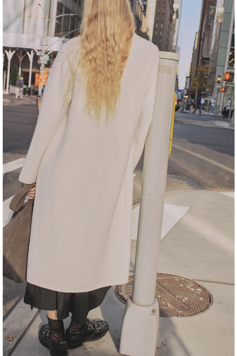 Longline Sweater Coat, Alternate, color, ECRU