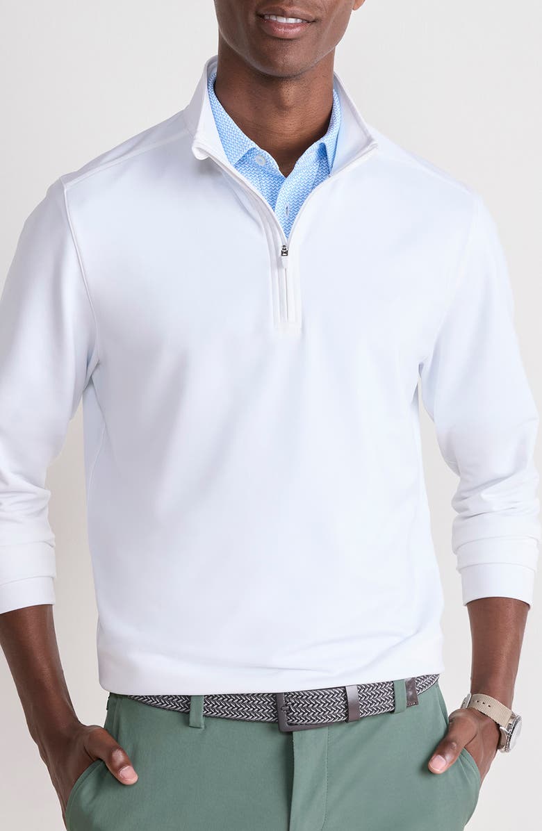 vineyard vines Performance Club Quarter-Zip Pullover, Main, color, White Cap