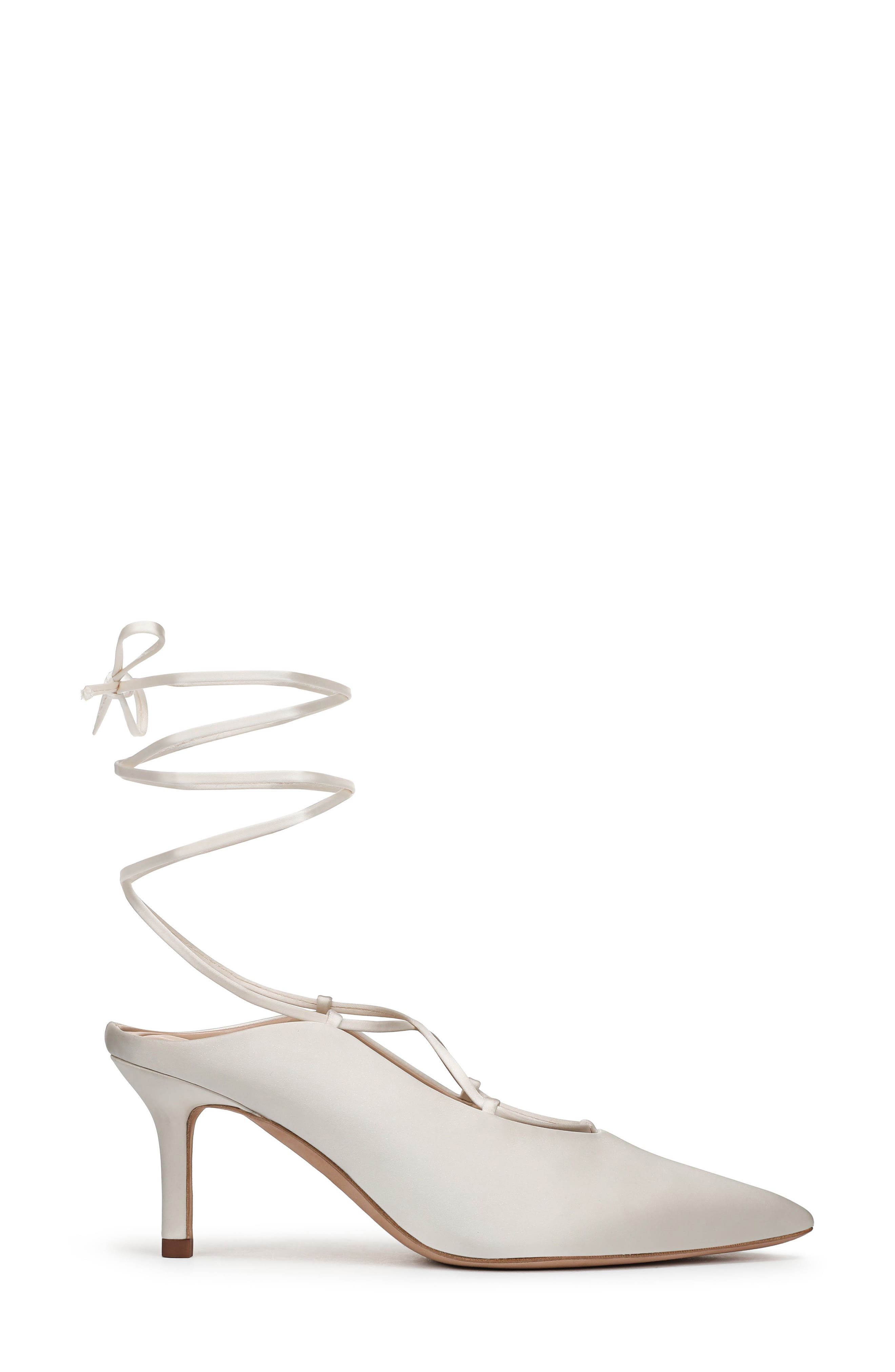 Sloan Ankle Wrap Pointed Toe Mule Pump, Alternate, color, IVORY