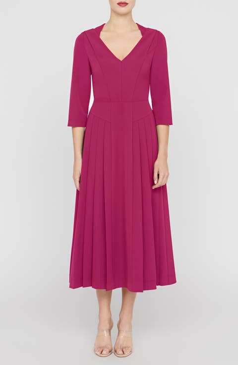 Enola Stretch Crepe Midi Cocktail Dress