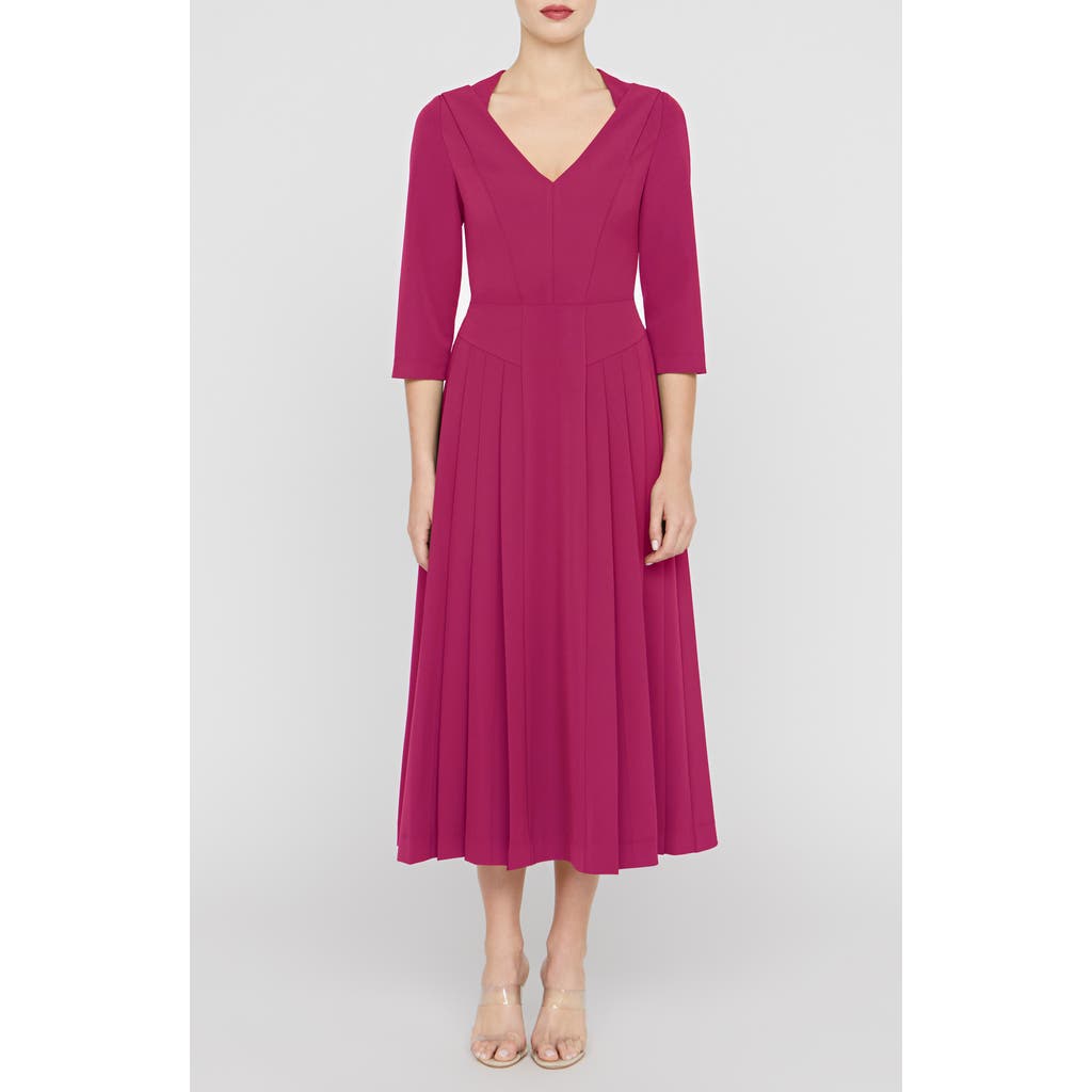 Kay Unger Enola Stretch Crepe Midi Cocktail Dress In Pink