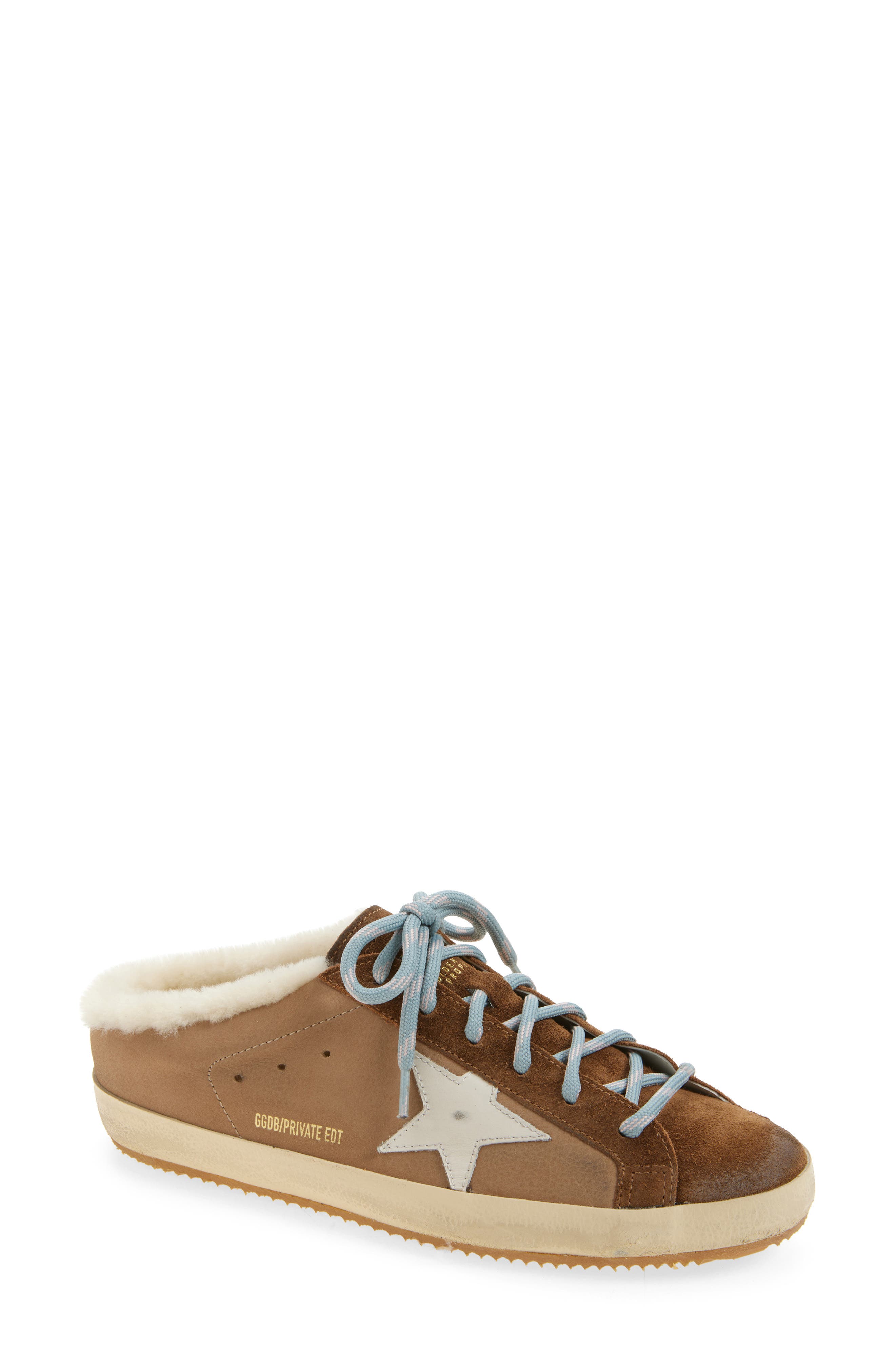 Golden Goose Super-Star Faux Shearling Lined Mule Sneaker, Main, color, Beige/ Cream