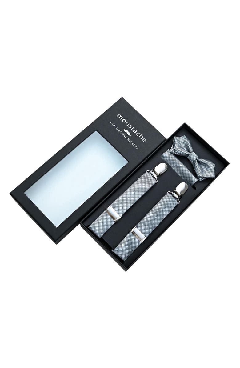 MOUSTACHE Crosshatch Suspender Set, Alternate, color, Silver