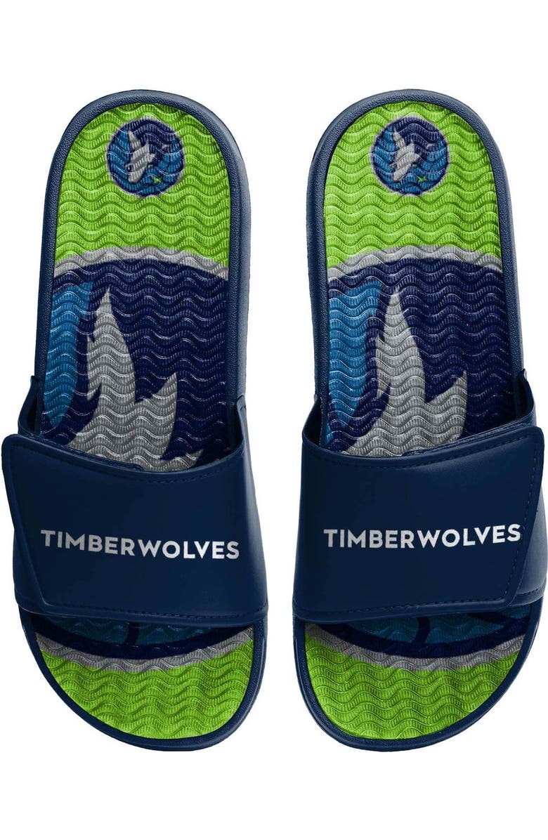 FOCO Men's FOCO Minnesota Timberwolves Wordmark Gel Slide Sandals, Main, color,